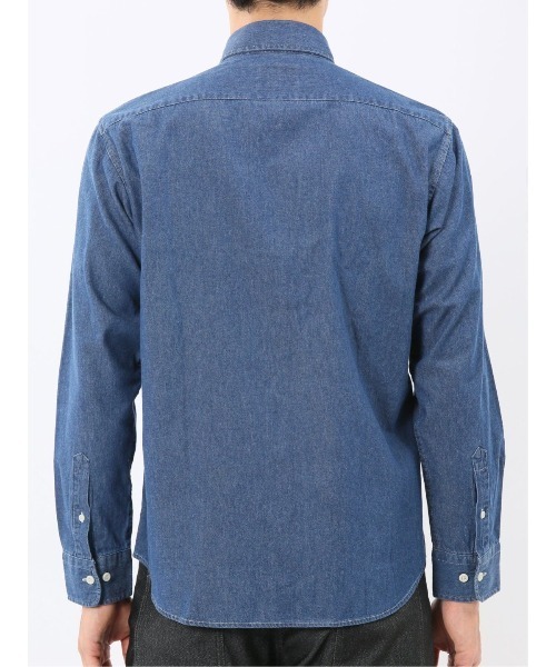 m.f.editorial（エムエフエディトリアル）の「【綿100% デニム】カンタベリーウッド/CANTERBURY WOOD レギュラーカラー長袖シャツ（シャツ/ブラウス・メンズ・ネイビー/ブルー・LARGE/X-LARGE/MEDIUM）」の11枚目の写真