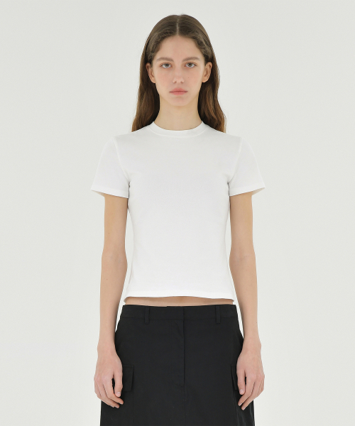 BROWNYARD(ブラウンヤード)の「WシュリンクTシャツ、ホワイト(Tシャツ/カットソー・レディース・その他・1/2)」の3枚目の写真