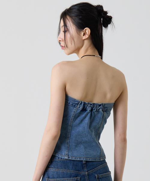 UNKNOWN PLANET（アンノウンプラネット）の「デニムクロップタンクトップサンドブルー（その他トップス・レディース・その他・SMALL/MEDIUM）」の4枚目の写真