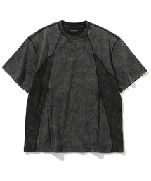 4 Cross Symbol Pigment Incision T-Shirts - Charcoal