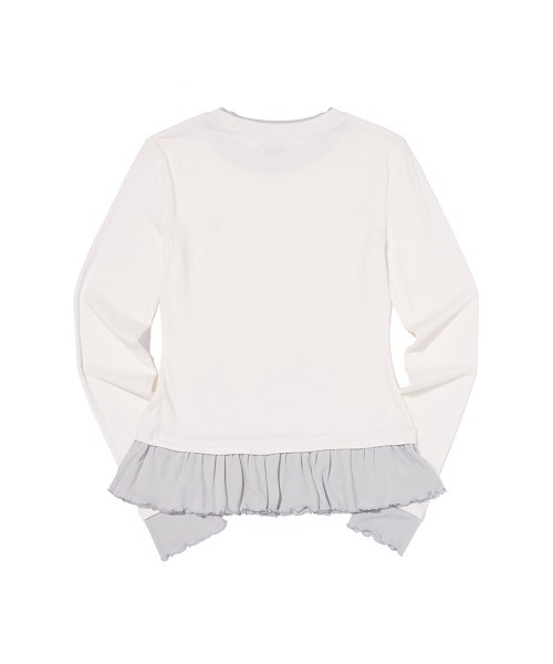 KIRSH(キルシー)の「KIRSH Layered Slim-Fit Ribbon Long Sleeve T-Shirt キルシー レイヤード スリムフィット 長袖Tシャツ(Tシャツ/カットソー・レディース・ホワイト/ライトブルー/ブラック・1)」の8枚目の写真