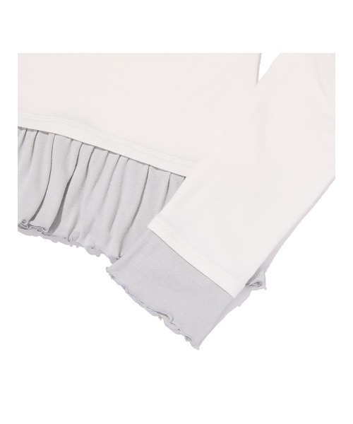 KIRSH(キルシー)の「KIRSH Layered Slim-Fit Ribbon Long Sleeve T-Shirt キルシー レイヤード スリムフィット 長袖Tシャツ(Tシャツ/カットソー・レディース・ホワイト/ライトブルー/ブラック・1)」の11枚目の写真