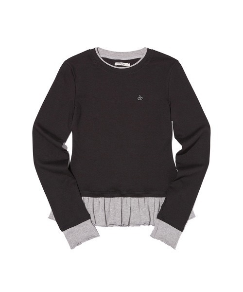 KIRSH(キルシー)の「KIRSH Layered Slim-Fit Ribbon Long Sleeve T-Shirt キルシー レイヤード スリムフィット 長袖Tシャツ(Tシャツ/カットソー・レディース・ホワイト/ライトブルー/ブラック・1)」の13枚目の写真