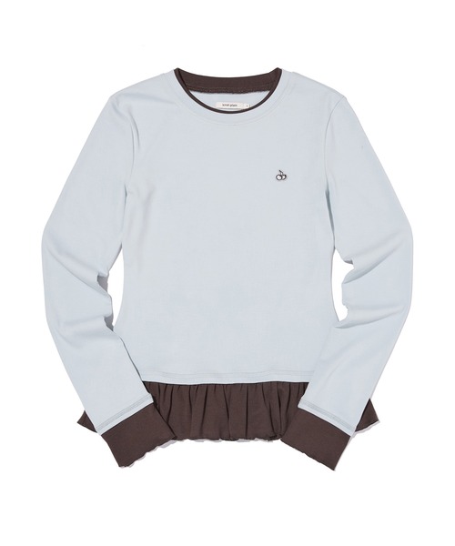 KIRSH(キルシー)の「KIRSH Layered Slim-Fit Ribbon Long Sleeve T-Shirt キルシー レイヤード スリムフィット 長袖Tシャツ(Tシャツ/カットソー・レディース・ホワイト/ライトブルー/ブラック・1)」の18枚目の写真