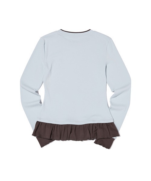 KIRSH(キルシー)の「KIRSH Layered Slim-Fit Ribbon Long Sleeve T-Shirt キルシー レイヤード スリムフィット 長袖Tシャツ(Tシャツ/カットソー・レディース・ホワイト/ライトブルー/ブラック・1)」の19枚目の写真