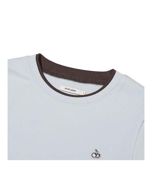 KIRSH(キルシー)の「KIRSH Layered Slim-Fit Ribbon Long Sleeve T-Shirt キルシー レイヤード スリムフィット 長袖Tシャツ(Tシャツ/カットソー・レディース・ホワイト/ライトブルー/ブラック・1)」の4枚目の写真