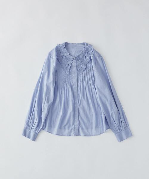 conges payes ADIEU TRISTESSE（コンジェ ペイエ アデュートリステス）の「インドコットン刺繍襟ブラウス（シャツ/ブラウス・レディース・ライム/サックスブルー/オフホワイト・38）」の3枚目の写真