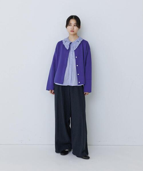 conges payes ADIEU TRISTESSE（コンジェ ペイエ アデュートリステス）の「インドコットン刺繍襟ブラウス（シャツ/ブラウス・レディース・ライム/サックスブルー/オフホワイト・38）」の14枚目の写真