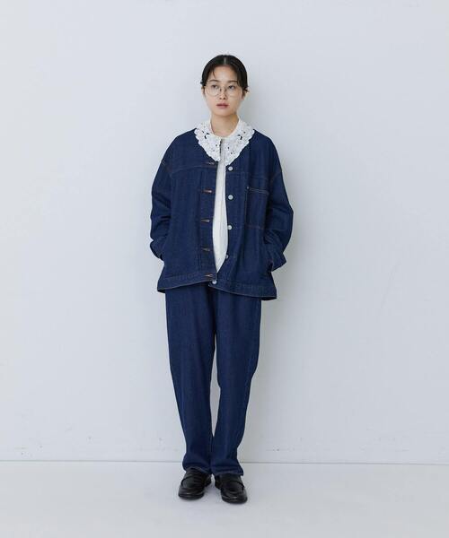 conges payes ADIEU TRISTESSE（コンジェ ペイエ アデュートリステス）の「インドコットン刺繍襟ブラウス（シャツ/ブラウス・レディース・ライム/サックスブルー/オフホワイト・38）」の22枚目の写真