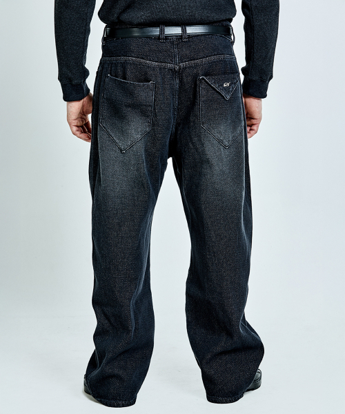 51%(フィフティーワンパーセント)の「Waffle denim pants - Black(デニムパンツ・メンズ・その他・SMALL/MEDIUM/LARGE)」の1枚目の写真