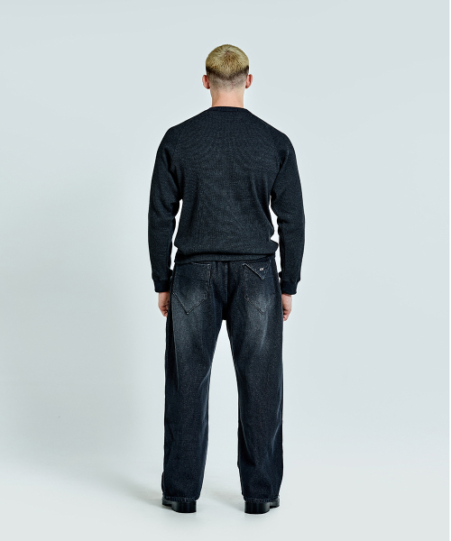 51%(フィフティーワンパーセント)の「Waffle denim pants - Black(デニムパンツ・メンズ・その他・SMALL/MEDIUM/LARGE)」の4枚目の写真
