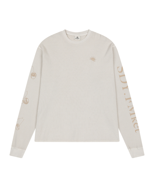 SUNDAY FRUIT MARKET(サンデーフルーツマーケット)の「PIGMENT WAFFLE LS TEE ECRU(Tシャツ/カットソー・メンズ・その他・LARGE)」の1枚目の写真