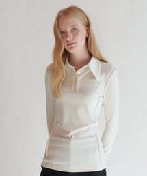 jersey polo shirt - cream
