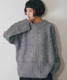 ウール混プールオーバーニット
