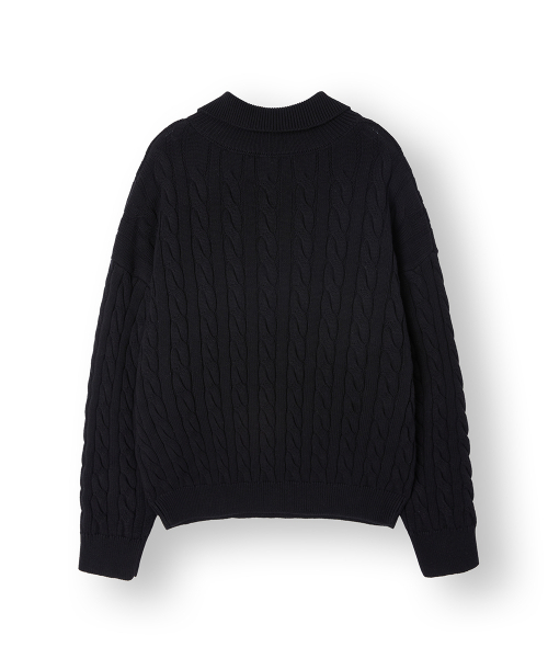HOOVES（フーブス）の「Cotton cable half zip-up knitwear [black]（ニット/セーター・メンズ・その他・MEDIUM/LARGE）」の3枚目の写真