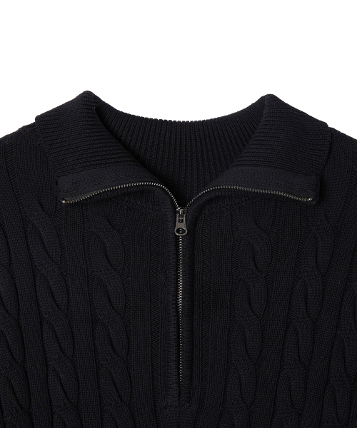 HOOVES（フーブス）の「Cotton cable half zip-up knitwear [black]（ニット/セーター・メンズ・その他・MEDIUM/LARGE）」の4枚目の写真