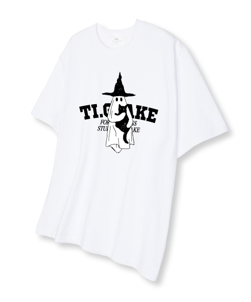TI.GLAKE(ティーグレイク)の「ゴーストキャット 半袖Tシャツ ホワイト(Tシャツ/カットソー・レディース・その他・LARGE/X-LARGE/XX-LARGE)」の1枚目の写真