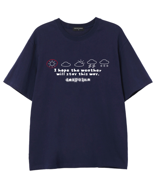 OUSE(オウズ)の「ウェザーエモティコン オーバーサイズ 半袖Tシャツ (DS010) ネイビー(Tシャツ/カットソー・レディース・その他・SMALL/MEDIUM/LARGE/X-LARGE/XX-LARGE)」の1枚目の写真