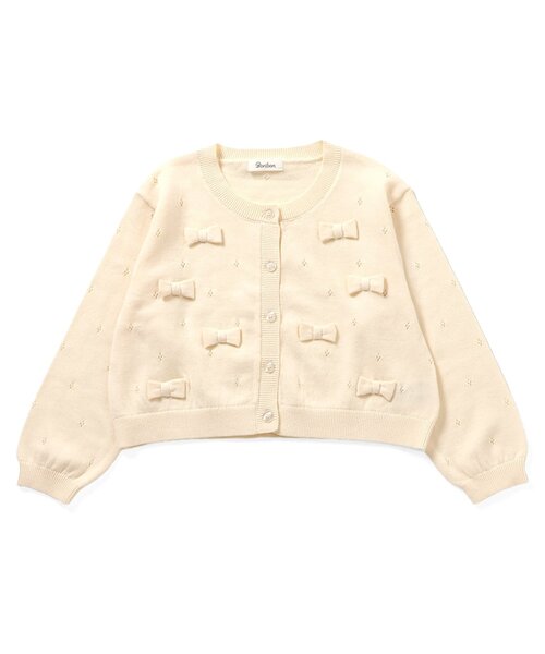 Boribon（ボリボン）の「リボンニットカーディガン（カーディガン/ボレロ・キッズ・レッド/イエロー/アイボリー・120/110/100/90/80）」の2枚目の写真