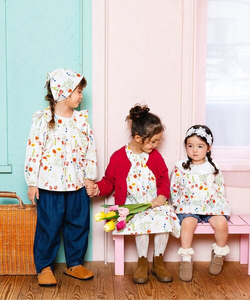 Boribon（ボリボン）の「リボンニットカーディガン（カーディガン/ボレロ・キッズ・レッド/イエロー/アイボリー・120/110/100/90/80）」の6枚目の写真