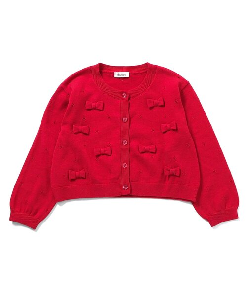 Boribon（ボリボン）の「リボンニットカーディガン（カーディガン/ボレロ・キッズ・レッド/イエロー/アイボリー・120/110/100/90/80）」の7枚目の写真