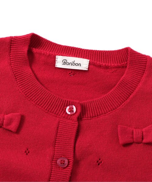 Boribon（ボリボン）の「リボンニットカーディガン（カーディガン/ボレロ・キッズ・レッド/イエロー/アイボリー・120/110/100/90/80）」の10枚目の写真
