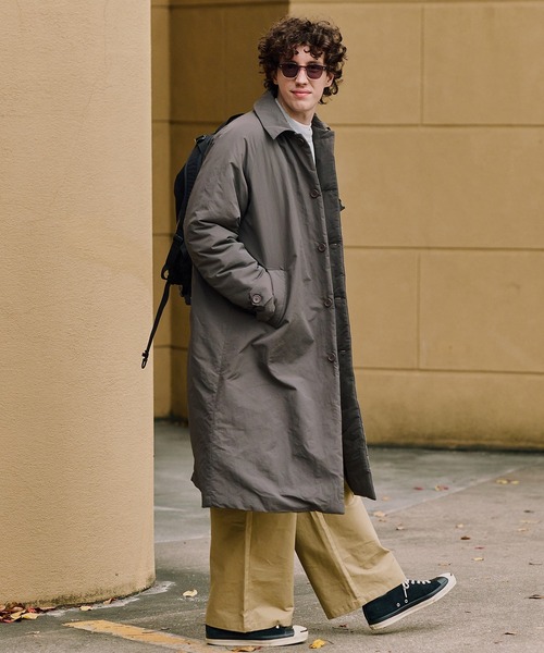 MAISON CLUB(メゾンクラブ)の「【MAISON CLUB】Light Padding Walker Coat / ライト中綿ウォーカーコート KKP(ステンカラーコート・メンズ・グレー/ブラック/ベージュ・M/L)」の14枚目の写真