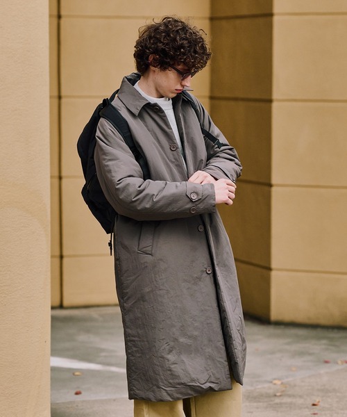MAISON CLUB(メゾンクラブ)の「【MAISON CLUB】Light Padding Walker Coat / ライト中綿ウォーカーコート KKP(ステンカラーコート・メンズ・グレー/ブラック/ベージュ・M/L)」の15枚目の写真
