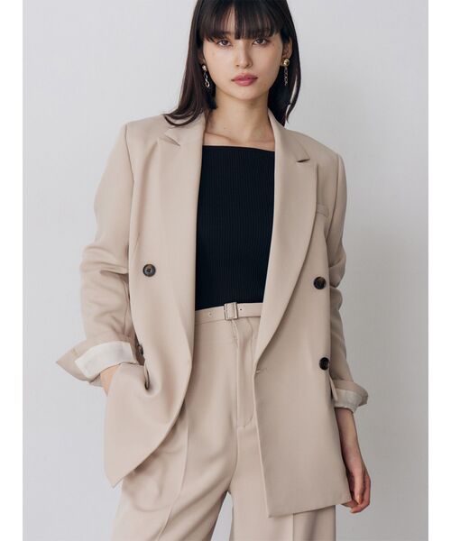 MURUA(ムルーア)の「【セットアップ対応】ベルテッドテーラードジャケット(テーラードジャケット・レディース・ミント/ブラック/ベージュ/グレー・FREE)」の3枚目の写真