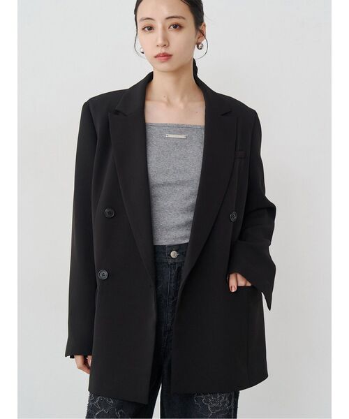 MURUA(ムルーア)の「【セットアップ対応】ベルテッドテーラードジャケット(テーラードジャケット・レディース・ミント/ブラック/ベージュ/グレー・FREE)」の2枚目の写真