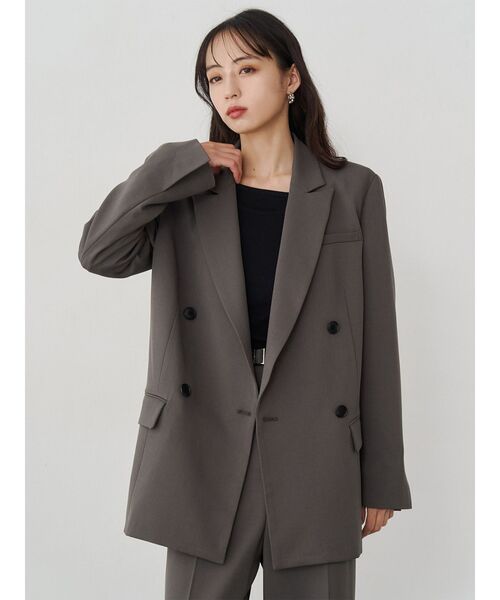 MURUA(ムルーア)の「【セットアップ対応】ベルテッドテーラードジャケット(テーラードジャケット・レディース・ミント/ブラック/ベージュ/グレー・FREE)」の20枚目の写真