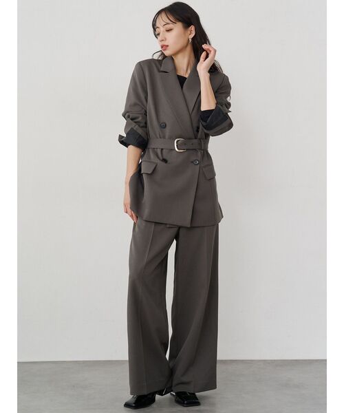 セットアップ対応】ベルテッドテーラードジャケット（テーラード