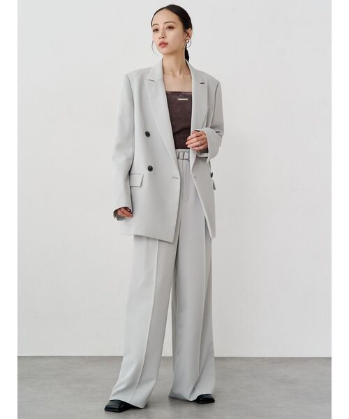 MURUA(ムルーア)の「【セットアップ対応】ベルテッドテーラードジャケット(テーラードジャケット・レディース・ミント/ブラック/ベージュ/グレー・FREE)」の8枚目の写真