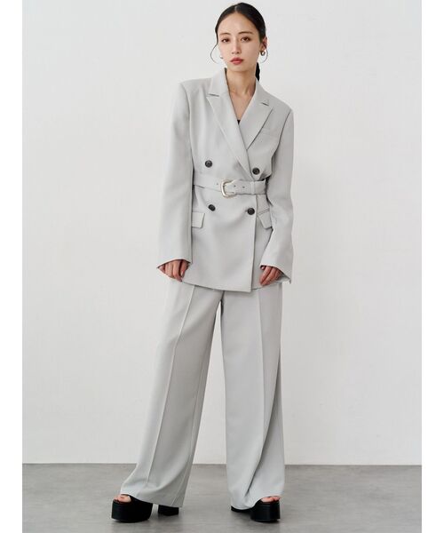 MURUA(ムルーア)の「【セットアップ対応】ベルテッドテーラードジャケット(テーラードジャケット・レディース・ミント/ブラック/ベージュ/グレー・FREE)」の9枚目の写真