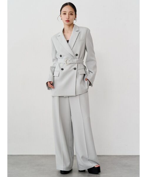 MURUA(ムルーア)の「【セットアップ対応】ベルテッドテーラードジャケット(テーラードジャケット・レディース・ミント/ブラック/ベージュ/グレー・FREE)」の10枚目の写真