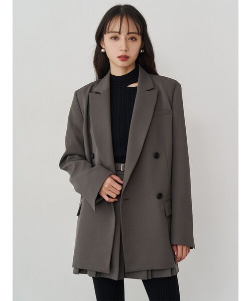 MURUA(ムルーア)の「【セットアップ対応】ベルテッドテーラードジャケット(テーラードジャケット・レディース・ミント/ブラック/ベージュ/グレー・FREE)」の11枚目の写真