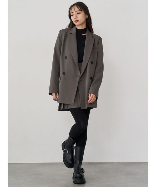 MURUA(ムルーア)の「【セットアップ対応】ベルテッドテーラードジャケット(テーラードジャケット・レディース・ミント/ブラック/ベージュ/グレー・FREE)」の15枚目の写真