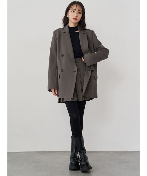 MURUA(ムルーア)の「【セットアップ対応】ベルテッドテーラードジャケット(テーラードジャケット・レディース・ミント/ブラック/ベージュ/グレー・FREE)」の16枚目の写真