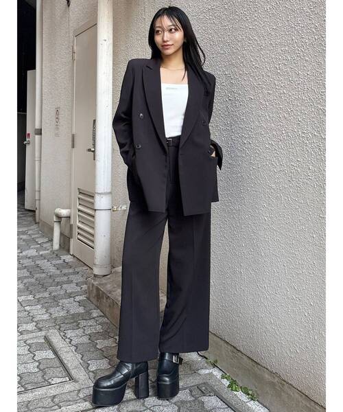 MURUA(ムルーア)の「【セットアップ対応】ベルテッドテーラードジャケット(テーラードジャケット・レディース・ミント/ブラック/ベージュ/グレー・FREE)」の12枚目の写真