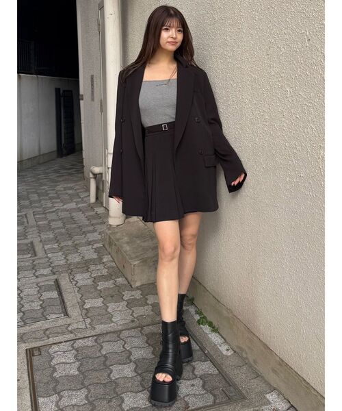 MURUA(ムルーア)の「【セットアップ対応】ベルテッドテーラードジャケット(テーラードジャケット・レディース・ミント/ブラック/ベージュ/グレー・FREE)」の18枚目の写真