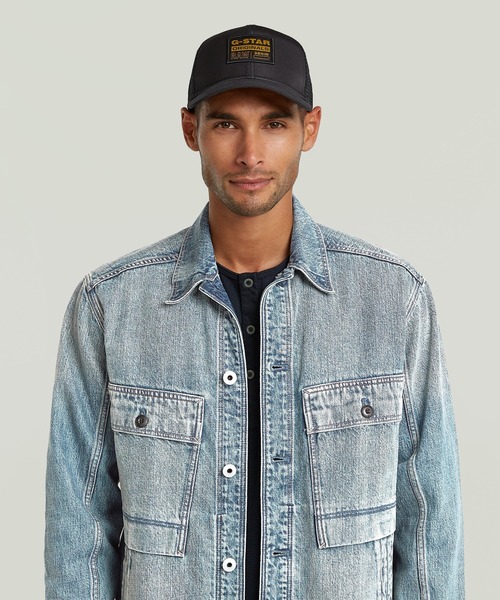 G-STAR（ジースター）の「Baseball Trucker Cap/ベースボールメッシュキャップ/トラッカーキャップ（キャップ・メンズ・ダークブラック・ONE SIZE）」の3枚目の写真