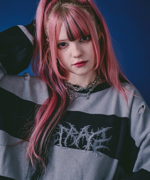GALFY(ガルフィー)の「【GALFY】バチバチピアスニット / 【ガルフィー】バチバチピアスニット(ニット/セーター・メンズ・ブラック/ライトグレー/ブラック×グレー・L/XL)」の11枚目の写真