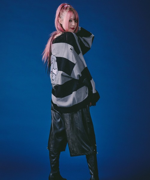 GALFY(ガルフィー)の「【GALFY】バチバチピアスニット / 【ガルフィー】バチバチピアスニット(ニット/セーター・メンズ・ブラック/ライトグレー/ブラック×グレー・L/XL)」の13枚目の写真