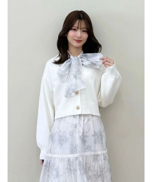 MERCURYDUO(マーキュリーデュオ)の「金ボタンボリュームスリーブカーデ(カーディガン/ボレロ・レディース・ミント/オフホワイト/ベージュ・FREE)」の13枚目の写真