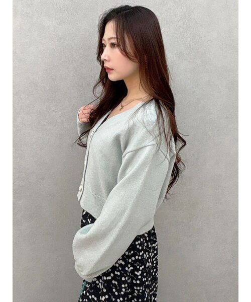 MERCURYDUO(マーキュリーデュオ)の「金ボタンボリュームスリーブカーデ(カーディガン/ボレロ・レディース・ミント/オフホワイト/ベージュ・FREE)」の15枚目の写真