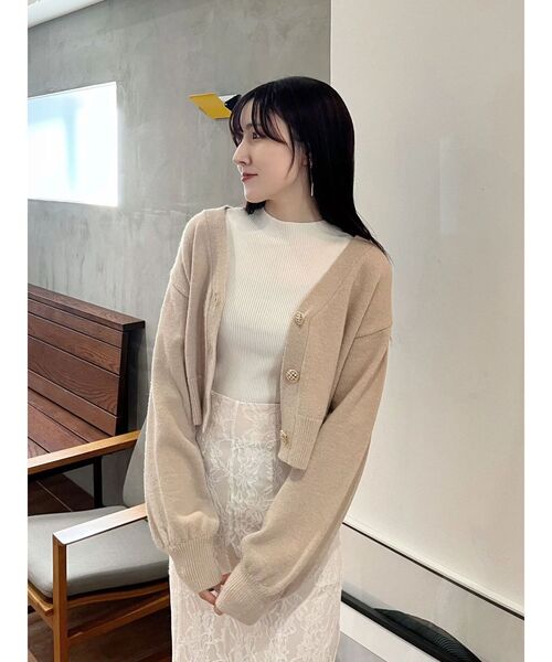 MERCURYDUO(マーキュリーデュオ)の「金ボタンボリュームスリーブカーデ(カーディガン/ボレロ・レディース・ミント/オフホワイト/ベージュ・FREE)」の10枚目の写真
