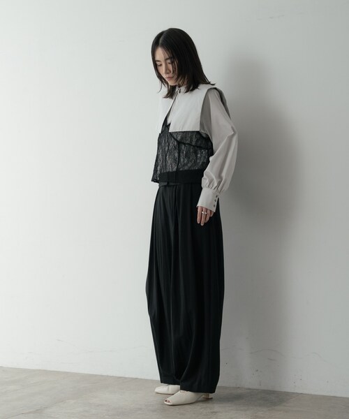 GALLEST(ギャレスト)の「ビッグカラーシャツ(シャツ/ブラウス・レディース・ネイビー/ホワイト/ライトグレー・38)」の6枚目の写真