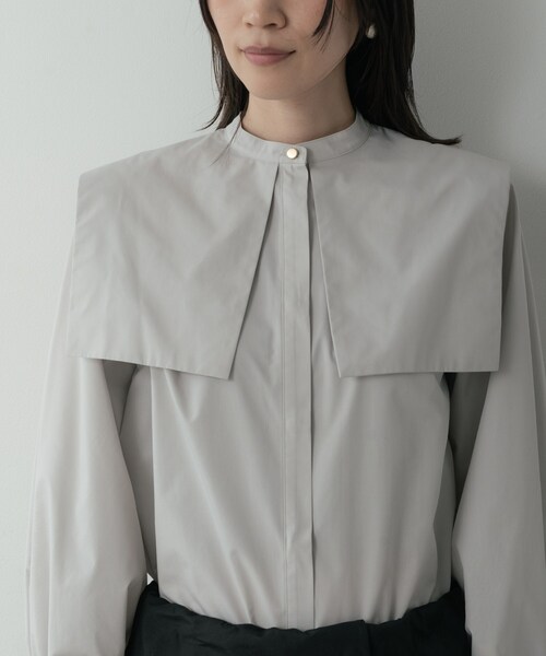 GALLEST(ギャレスト)の「ビッグカラーシャツ(シャツ/ブラウス・レディース・ネイビー/ホワイト/ライトグレー・38)」の11枚目の写真