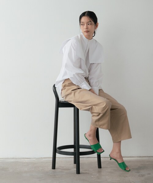 GALLEST(ギャレスト)の「ビッグカラーシャツ(シャツ/ブラウス・レディース・ネイビー/ホワイト/ライトグレー・38)」の14枚目の写真