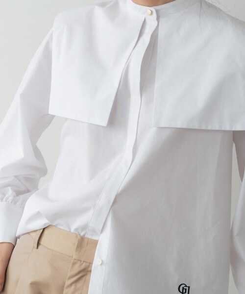 GALLEST(ギャレスト)の「ビッグカラーシャツ(シャツ/ブラウス・レディース・ネイビー/ホワイト/ライトグレー・38)」の20枚目の写真